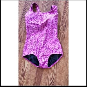 Ocean 1 piece womens bathing suit pink fus…